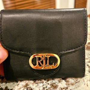 Ralph Lauren Leather Compact Wallet black EUC
